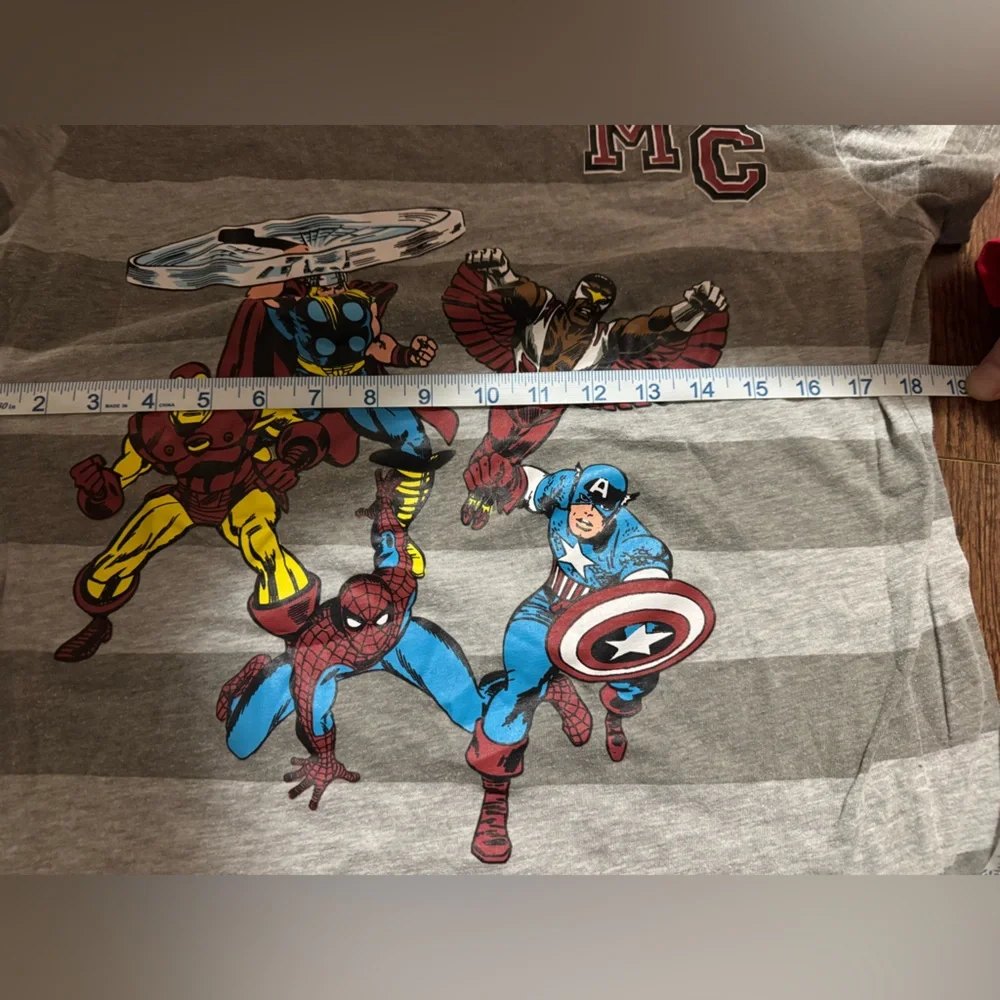Marvel Gray Striped T-Shirt - Picture 5 of 7